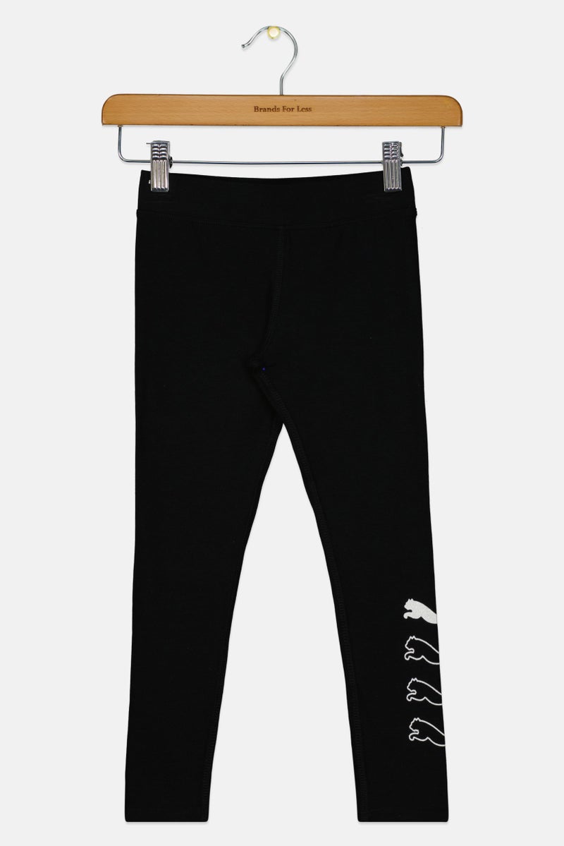 PUMA Kids Girl Brand Logo Training Leggings, Black - Image 1